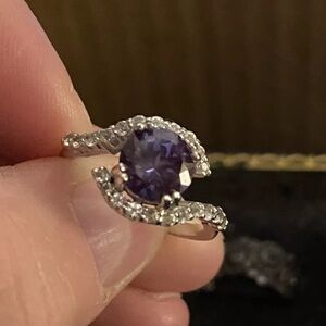 Brand New BBJ Sterling Silver Amethyst CZ Ring - Size 7